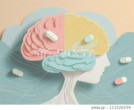 脳と薬のイラスト (AI生成画像) 脳と薬のイラスト (AI生成画像) 111520259