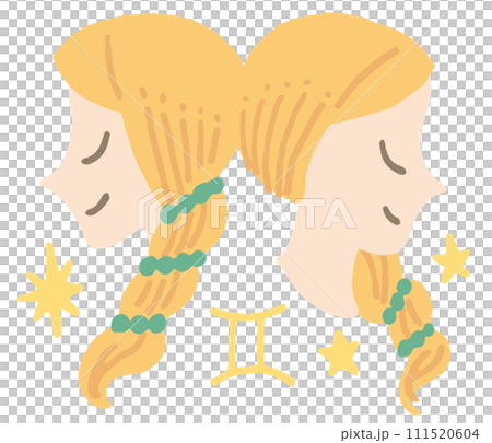 12星座　双子座　イラスト 111520604