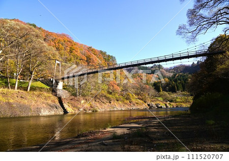 湯田温泉峡　オロセのつり橋 111520707