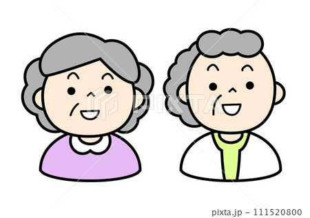 シンプルな人物イラスト シニアの姉妹 シニアの友人 シンプルな人物イラスト シニアの姉妹 シニアの友人 111520800