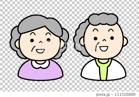 シンプルな人物イラスト シニアの姉妹 シニアの友人 シンプルな人物イラスト シニアの姉妹 シニアの友人 111520800