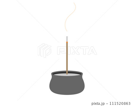 お線香立てに立ててある線香のイラスト お線香立てに立ててある線香のイラスト 111520863