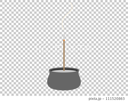 お線香立てに立ててある線香のイラスト お線香立てに立ててある線香のイラスト 111520863