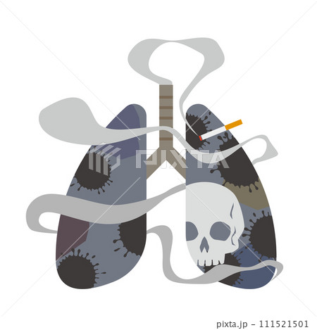 タバコと汚れた肺のイメージイラスト 111521501