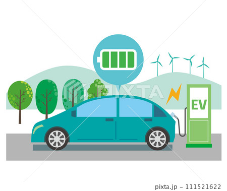 充電する電気自動車 充電する電気自動車 111521622
