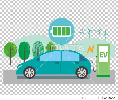 充電する電気自動車 充電する電気自動車 111521622