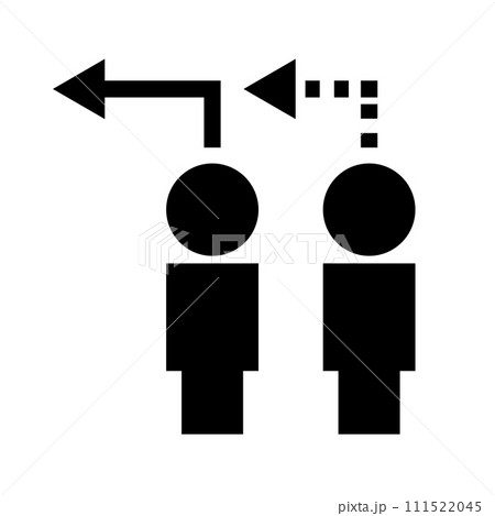 人に依存する人のシルエットアイコン。ベクター。 人に依存する人のシルエットアイコン。ベクター。 111522045