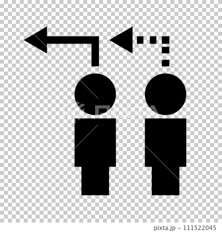 人に依存する人のシルエットアイコン。ベクター。 人に依存する人のシルエットアイコン。ベクター。 111522045