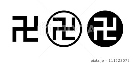 卍のアイコンセット。寺院の地図記号。ベクター。 111522075