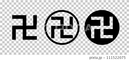 卍のアイコンセット。寺院の地図記号。ベクター。 111522075