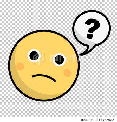 一個帶有表情和氣泡的圖標,表示一個人感到懷疑。向量。 一個帶有表情和氣泡的圖標,表示一個人感到懷疑。向量。 111522082