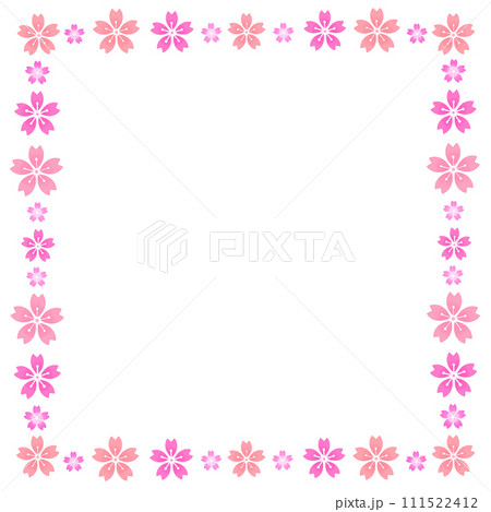 桜の囲みフレーム背景　正方形 111522412