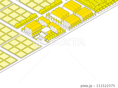 郊外のイラスト. 田園風景のイラスト.  111522575