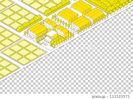 郊外のイラスト. 田園風景のイラスト.  111522575