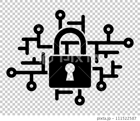 鎖定技術圖像剪影圖標 鎖定技術圖像剪影圖標 111522587