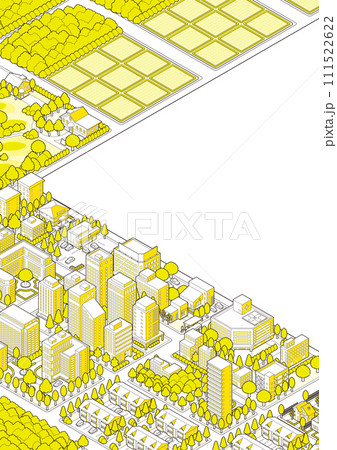 街並みの立体図. 都市の景観.  111522622