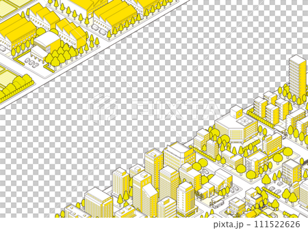 Three-dimensional view of the townscape. Cityscape. 111522626