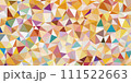 暖色系のカラフルなポリゴンの背景 111522663