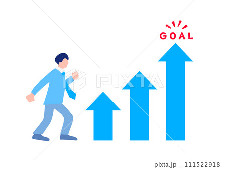 ビジネスのゴールに向かって進むビジネスマン 111522918