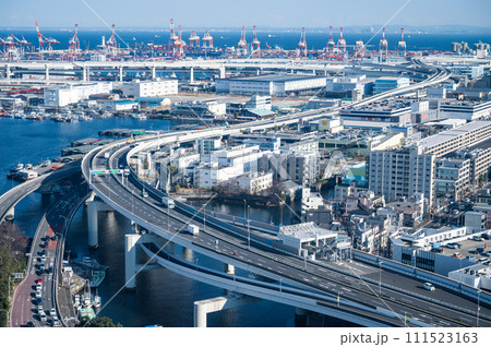 神奈川県横浜みなとみらいの都市風景 111523163