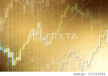 経済のイメージ背景 素材、株や為替、FXの背景イラスト 111523583