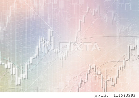 経済のイメージ背景 素材、株や為替、FXの背景イラスト 111523593