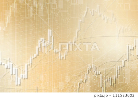経済のイメージ背景 素材、株や為替、FXの背景イラスト 111523602