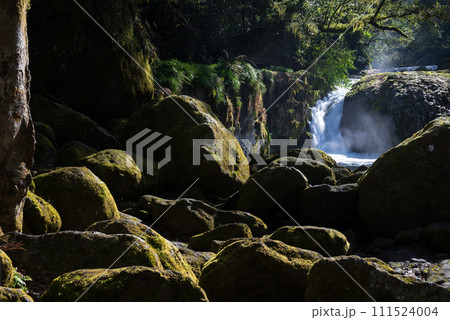 冬の菊池渓谷の水の流れが美しい渓谷美風景 冬の菊池渓谷の水の流れが美しい渓谷美風景 111524004