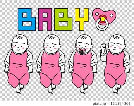 一套可愛的嬰兒面部表情 111524361