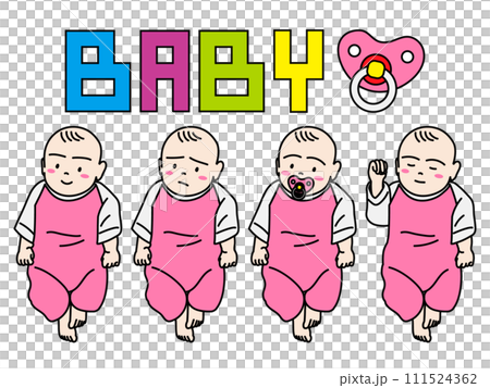 一套可愛的嬰兒面部表情 111524362