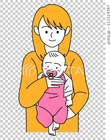 一位抱著嬰兒的母親 111524367