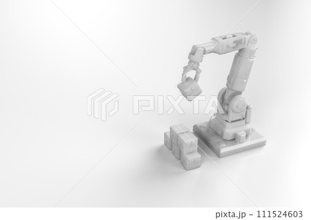Robotic arm arrange toy blocks 111524603