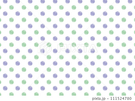 クレヨンタッチの水玉模様ドットシームレスパターン/緑・青 111524780