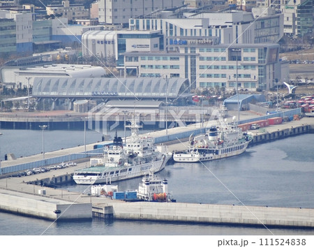 the ship is moored at the port 111524838