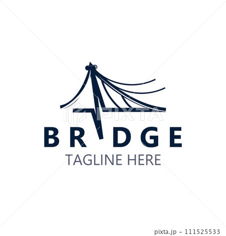 Minimalist Bridge logo suitable for building and construction workers vector 111525533
