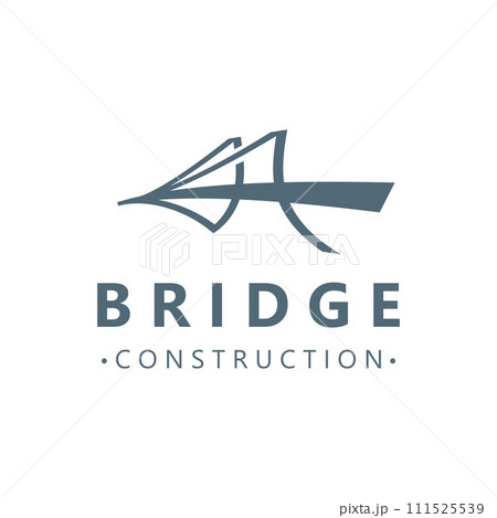 Minimalist Bridge logo suitable for building and construction workers vector 111525539