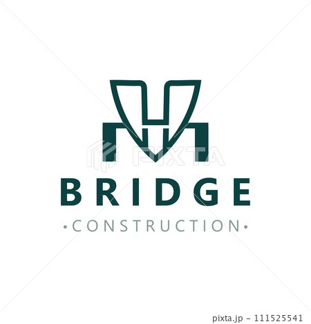Minimalist Bridge logo suitable for building and construction workers vector 111525541