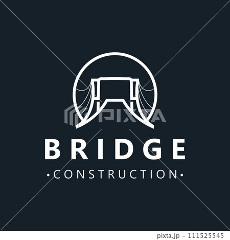 Minimalist Bridge logo suitable for building and construction workers vector 111525545