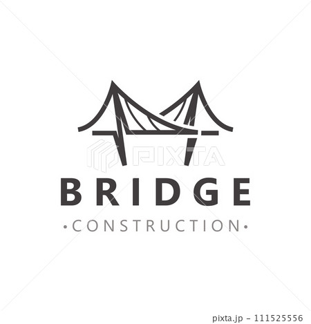 Minimalist Bridge logo suitable for building and construction workers vector 111525556