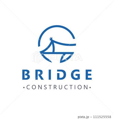Minimalist Bridge logo suitable for building and construction workers vector 111525558