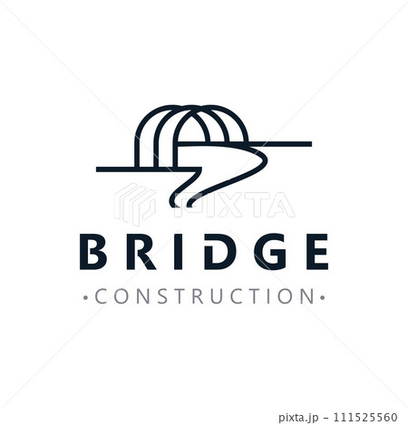 Minimalist Bridge logo suitable for building and construction workers vector 111525560