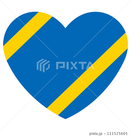 イラスト素材　リボン掛けのハート 111525605