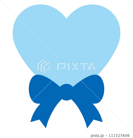 イラスト素材　リボン掛けのハート 111525606