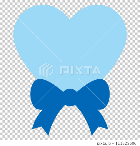 イラスト素材　リボン掛けのハート 111525606