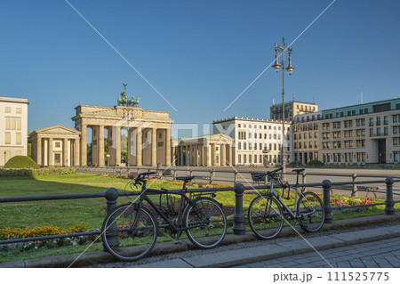 Berlin Germany, city skyline at Brandenburg Gate (Brandenburger Tor) 111525775