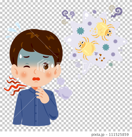 A man with allergy symptoms 111525859