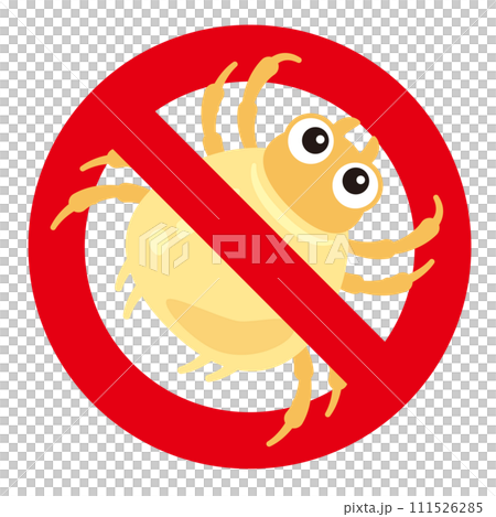 ダニの禁止マーク ダニの禁止マーク 111526285