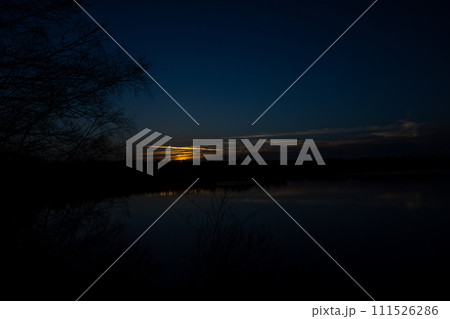 Nightfall Silhouette by the Lakeside Nightfall Silhouette by the Lakeside 111526286