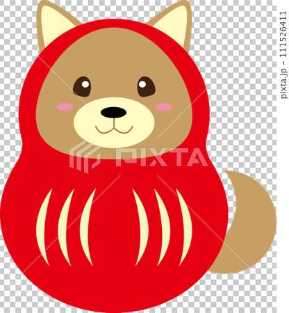 狗年十二生肖紅色達摩插圖 狗年十二生肖紅色達摩插圖 111526411