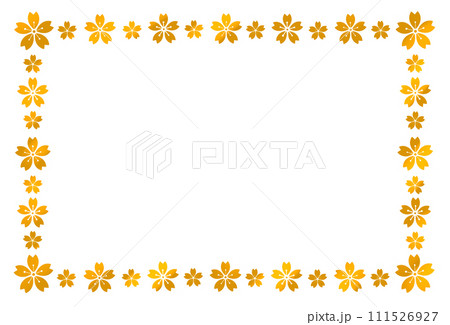 金色の桜　囲みフレーム背景 111526927